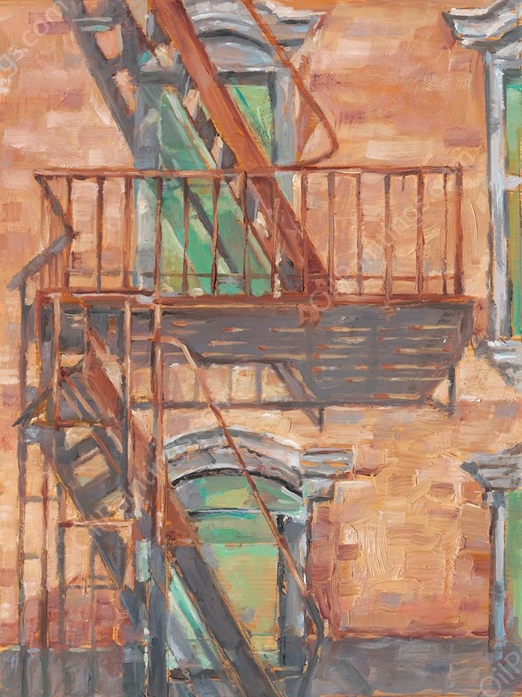 Urban Facade II by Ethan Harper - Hand-Painted Oil Painting Reproduction