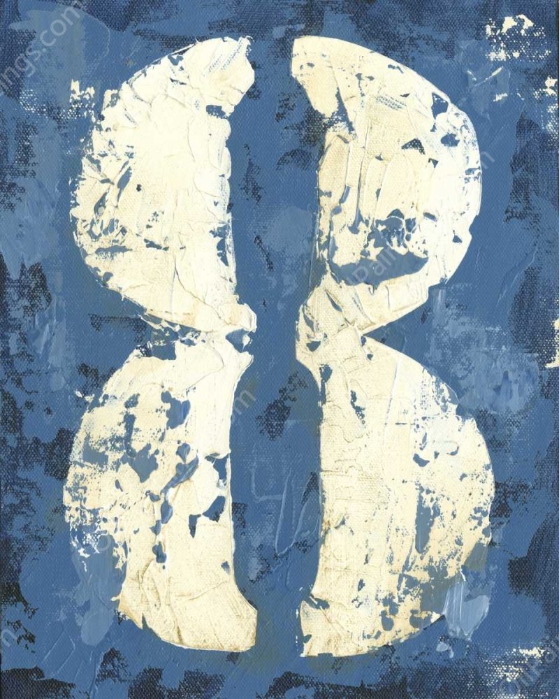 Vintage Numbers VIII by Ethan Harper - Hand-Painted Oil Painting Reproduction