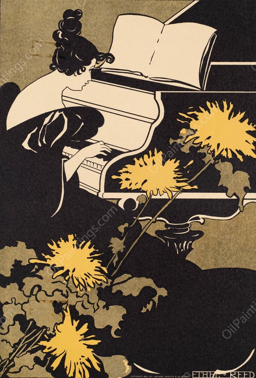 Albert Morris Bagby's new novel Miss Traumerel.  by Ethel Reed - Hand-Painted Oil Painting Reproduction