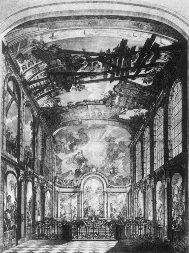 View of the Foundlings' Chapel in Paris by Etienne Fessard - Hand-Painted Oil Painting Reproduction