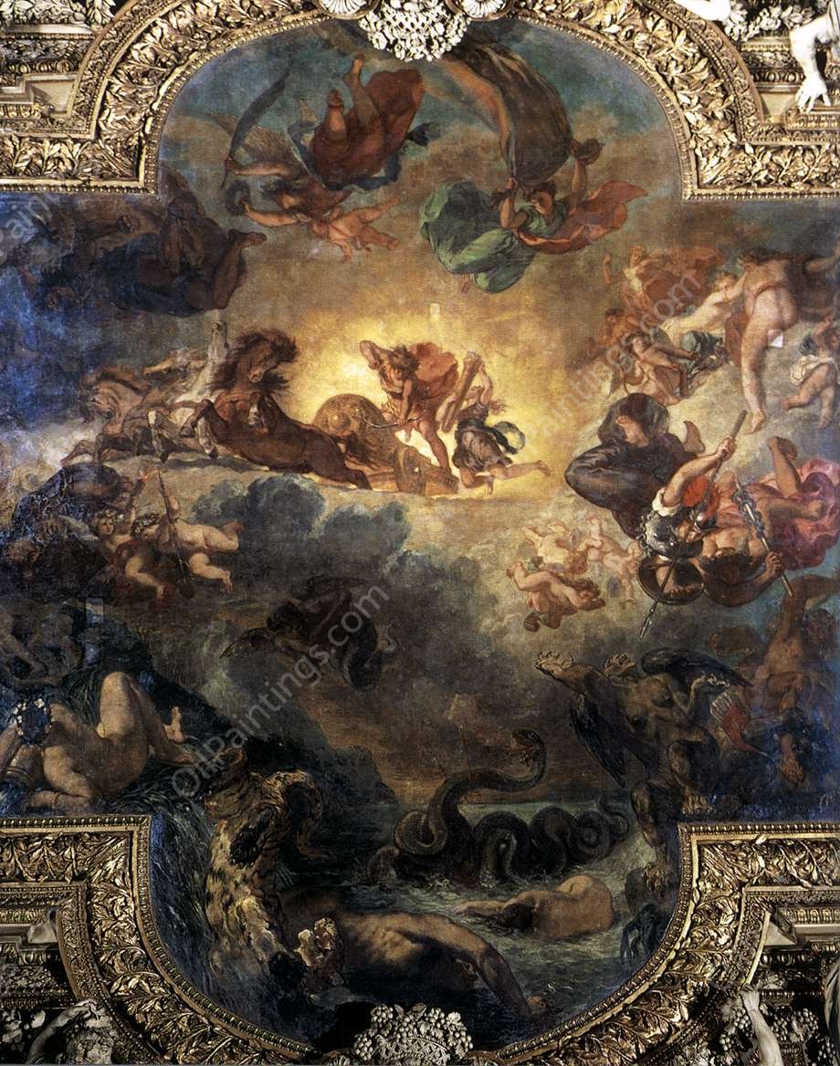 Apollo Slays Python by Eugene Delacroix - Hand-Painted Oil Painting Reproduction