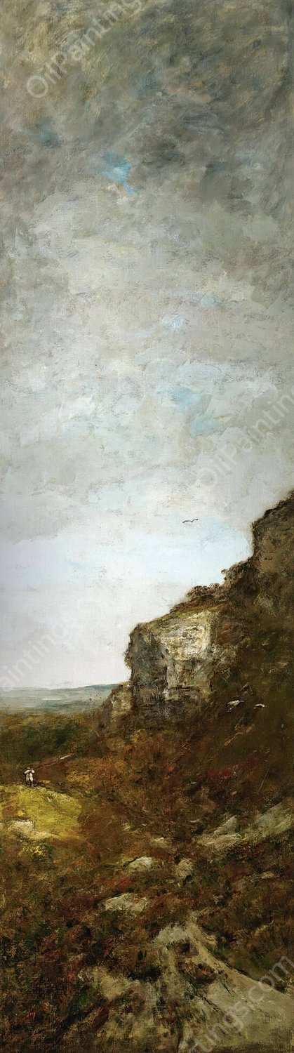 La Chasse Aux Perdrix Sur La Falaise  by Eugene Boudin - Hand-Painted Oil Painting Reproduction