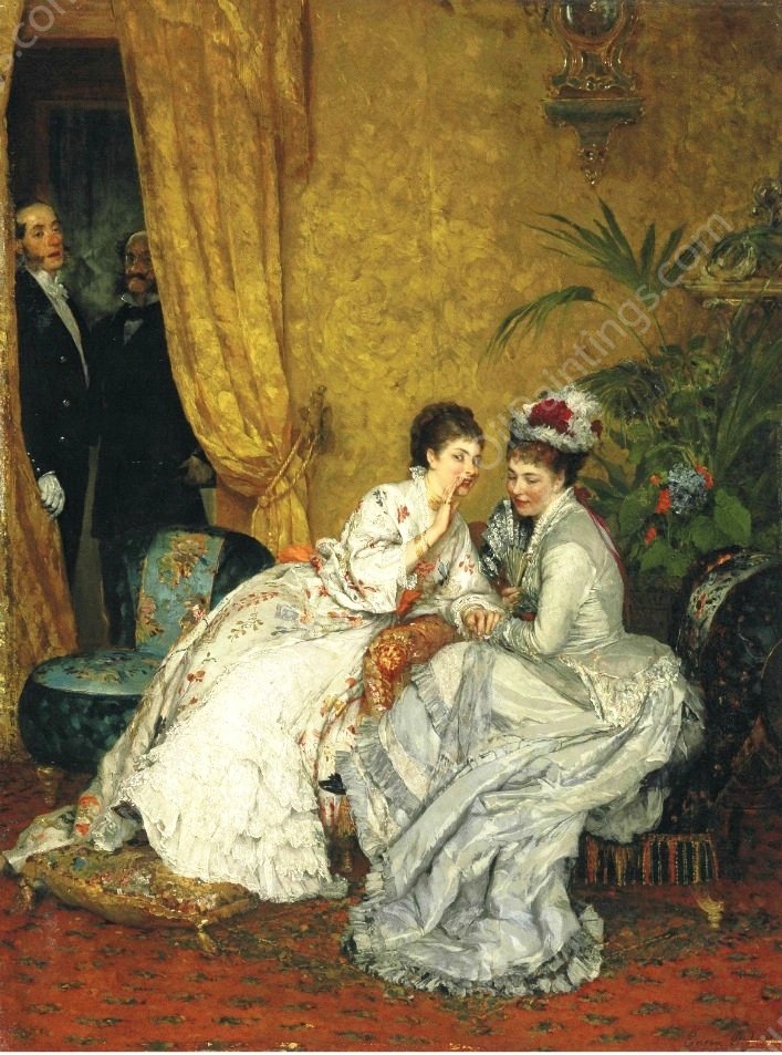 The Secret by Eugene De Blaas - Hand-Painted Oil Painting Reproduction