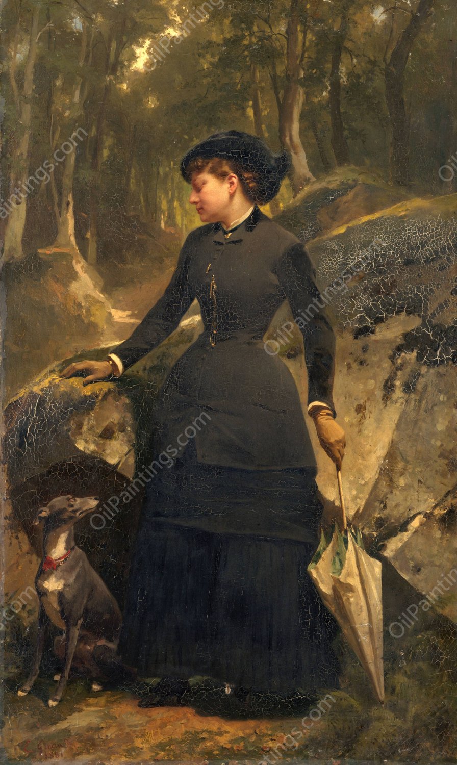 Marie Giraud, fille du peintre Charles Giraud, niece d'Eugene Giraud  by Eugene Giraud - Hand-Painted Oil Painting Reproduction