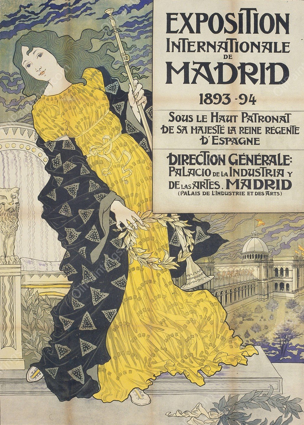 Exposition Internationale de Madrid  by Eugene Grasset - Hand-Painted Oil Painting Reproduction