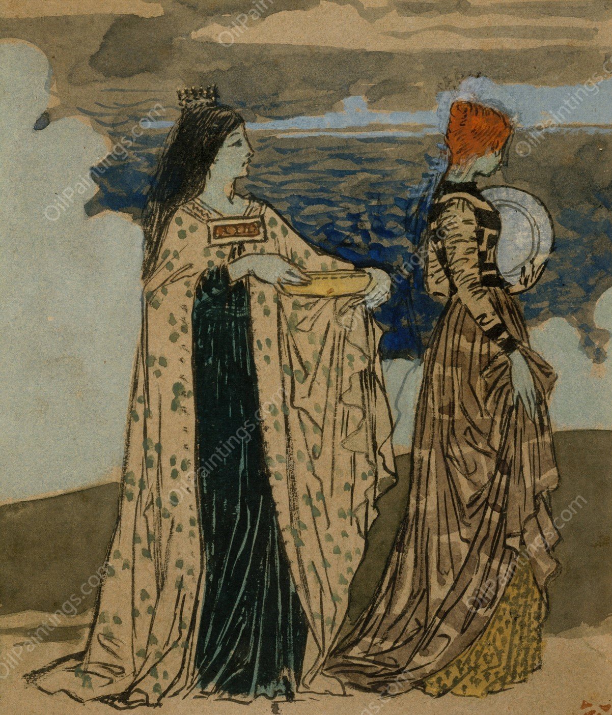 Princesse de legende by Eugene Grasset - Hand-Painted Oil Painting Reproduction