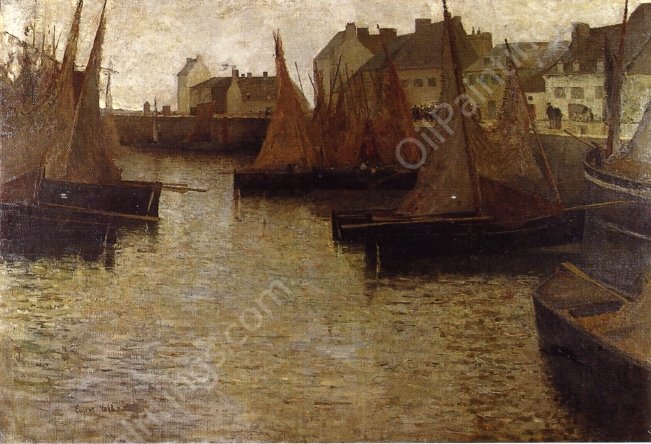 Fishing Harbor by Eugene Lawrence Vail - Hand-Painted Oil Painting Reproduction