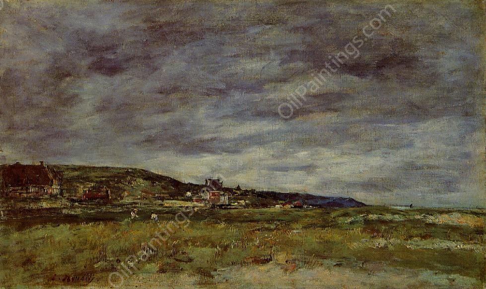 Deauville, the Dunes by Eugene-Louis Boudin - Hand-Painted Oil Painting Reproduction