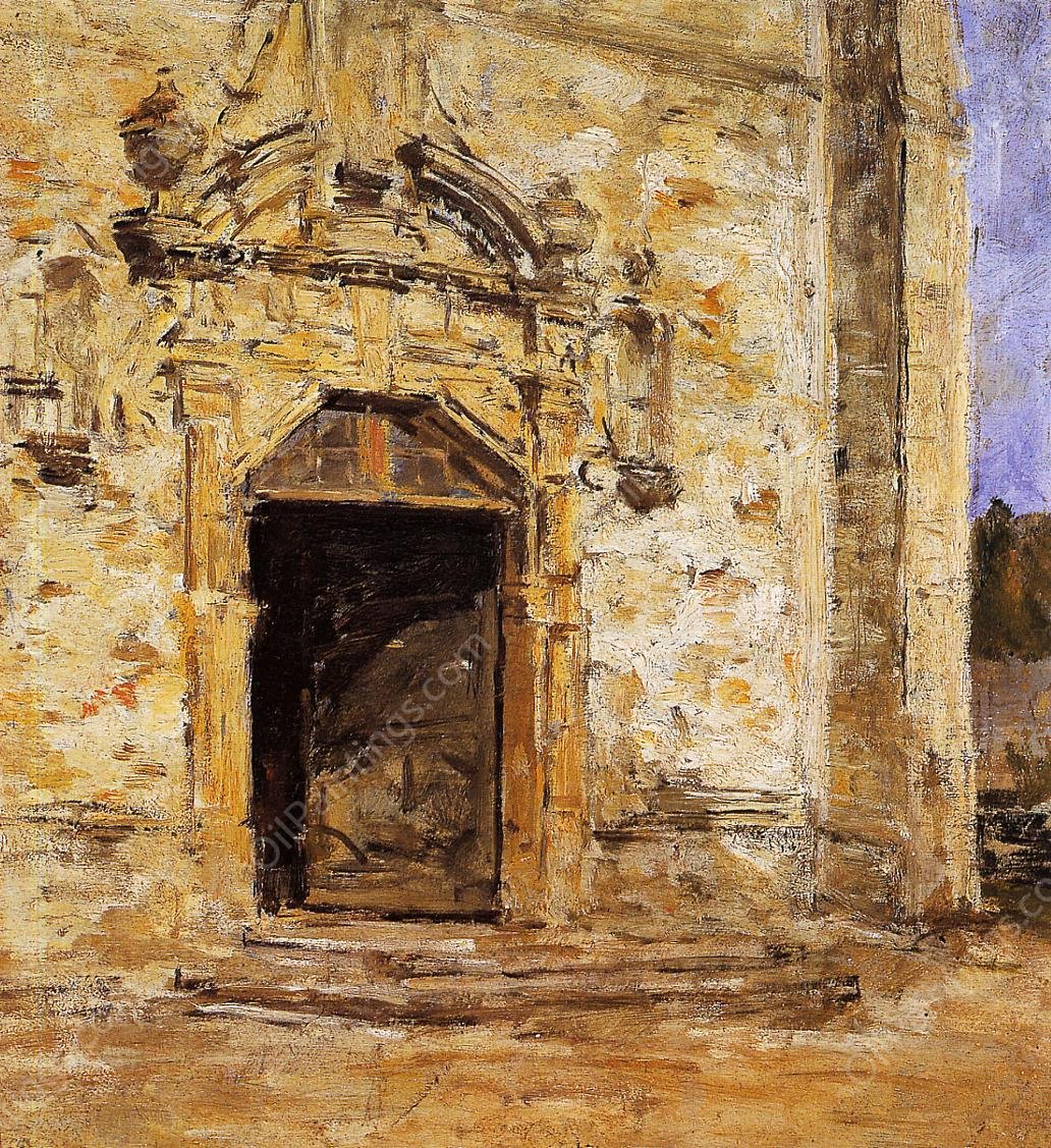 Door of the Touques Church by Eugene-Louis Boudin - Hand-Painted Oil Painting Reproduction