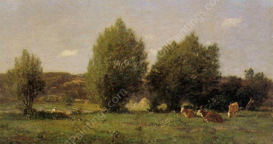Landscape near Honfleur by Eugene-Louis Boudin - Hand-Painted Oil Painting Reproduction