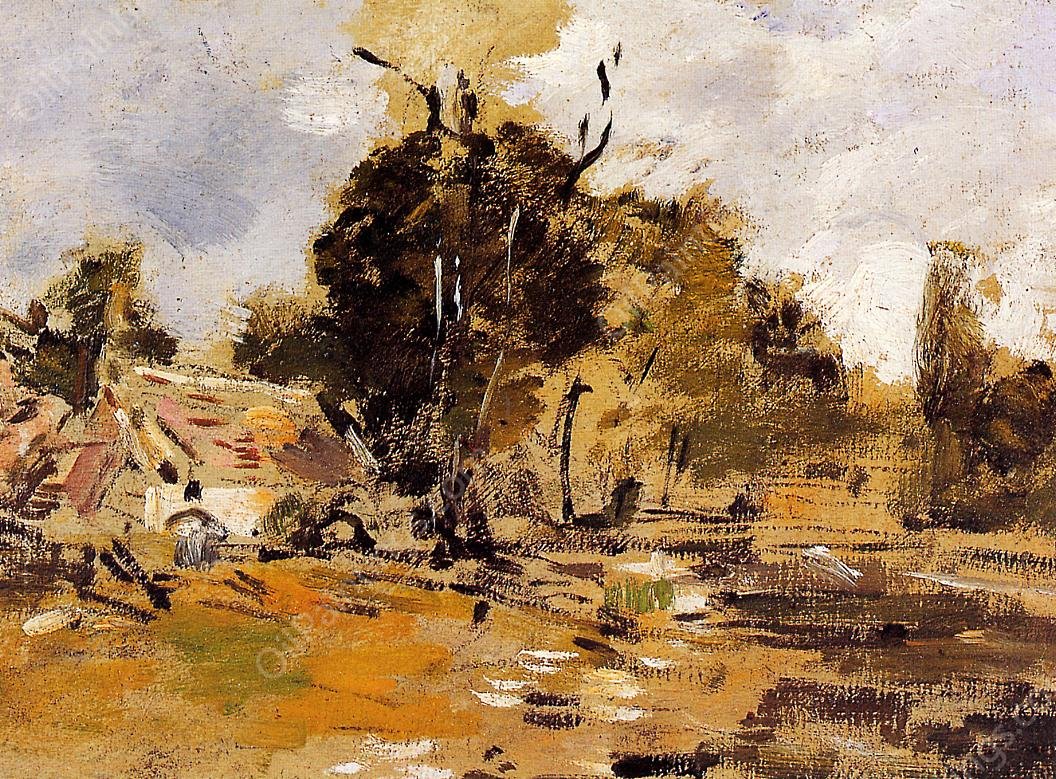 Study of a Farm, St-Ceneri by Eugene-Louis Boudin - Hand-Painted Oil Painting Reproduction