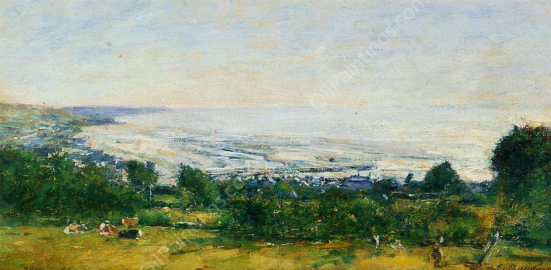 The Trouville Heights by Eugene-Louis Boudin - Hand-Painted Oil Painting Reproduction