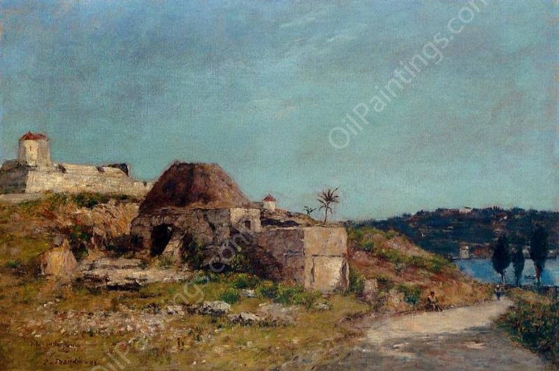 Villefranche, the Citadel by Eugene-Louis Boudin - Hand-Painted Oil Painting Reproduction