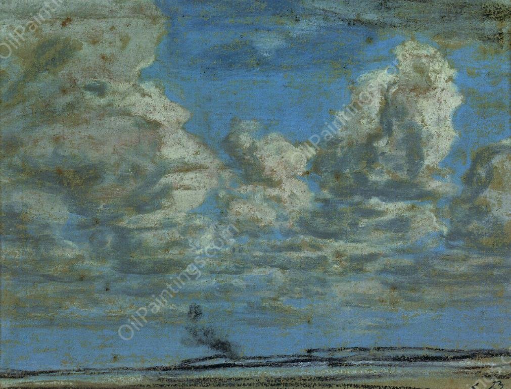 White Clouds by Eugene-Louis Boudin - Hand-Painted Oil Painting Reproduction