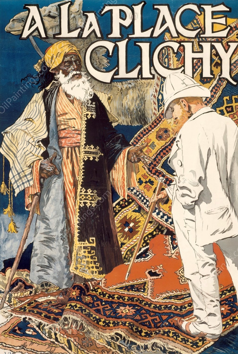 A La Place Clichy by Eugene Samuel Grasset - Hand-Painted Oil Painting Reproduction