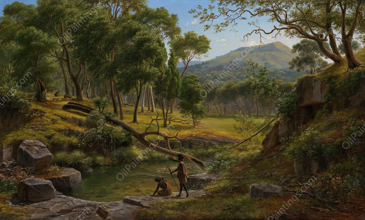 Warrenheip Hills near Ballarat by Eugene Von Guerard - Hand-Painted Oil Painting Reproduction