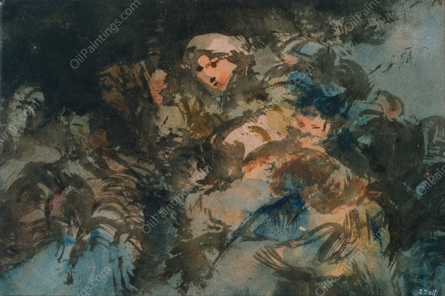Group of Witches  by Eugenio Lucas Velazquez - Hand-Painted Oil Painting Reproduction