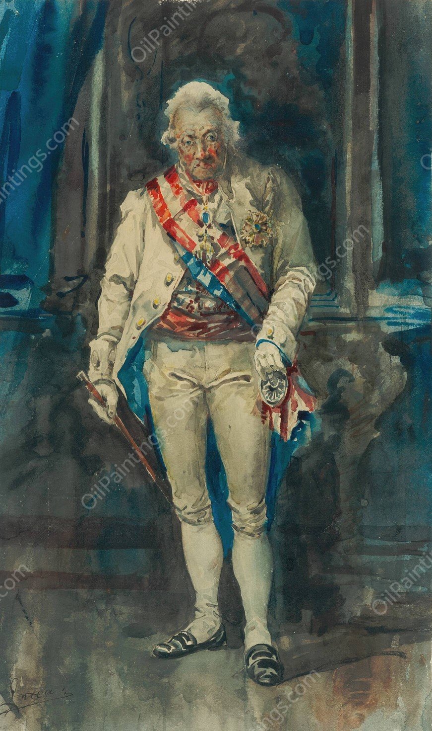 King Charles IV of Spain by Eugenio Lucas Velazquez - Hand-Painted Oil Painting Reproduction