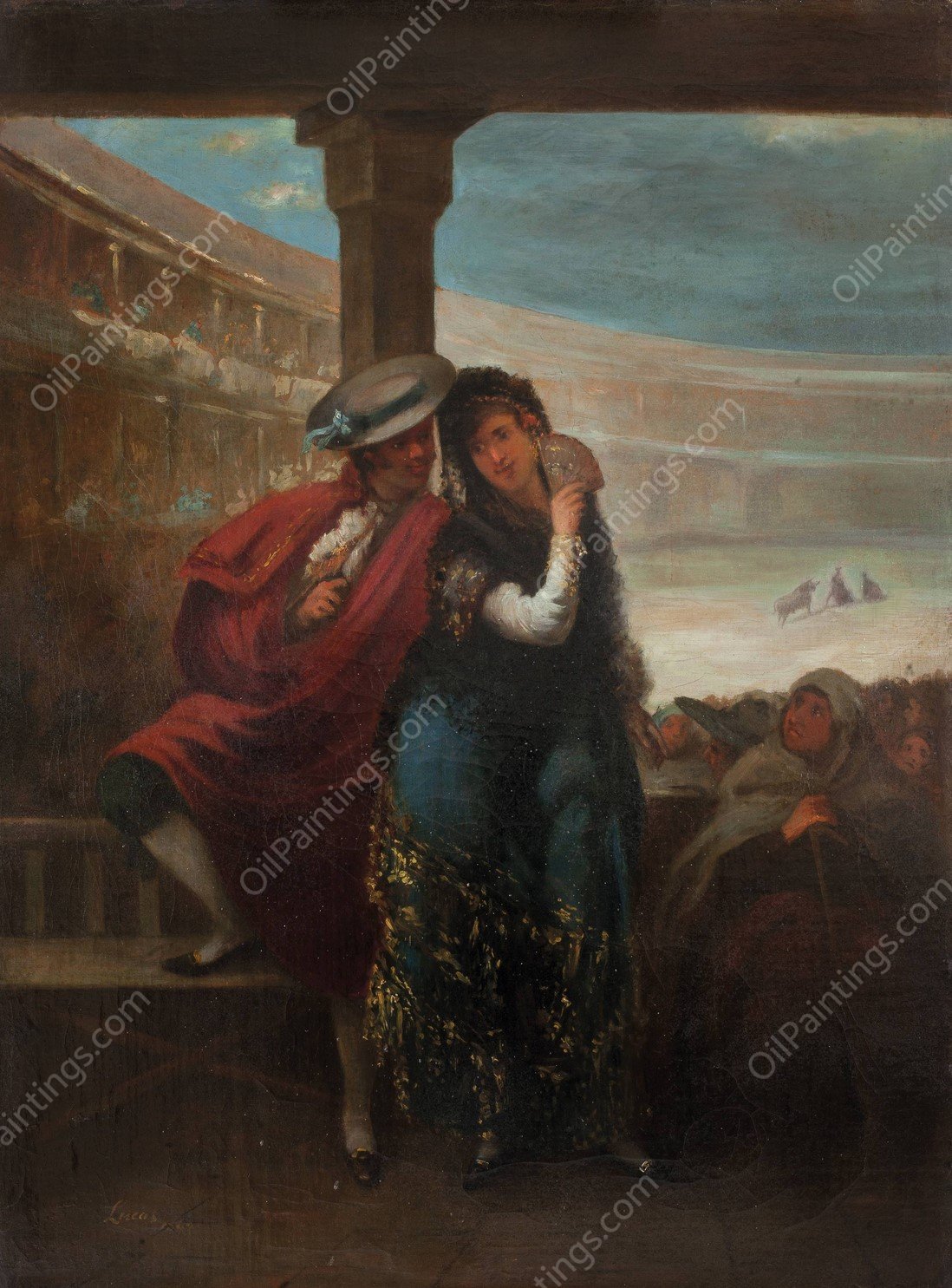 Majo and Maja  by Eugenio Lucas Velazquez - Hand-Painted Oil Painting Reproduction