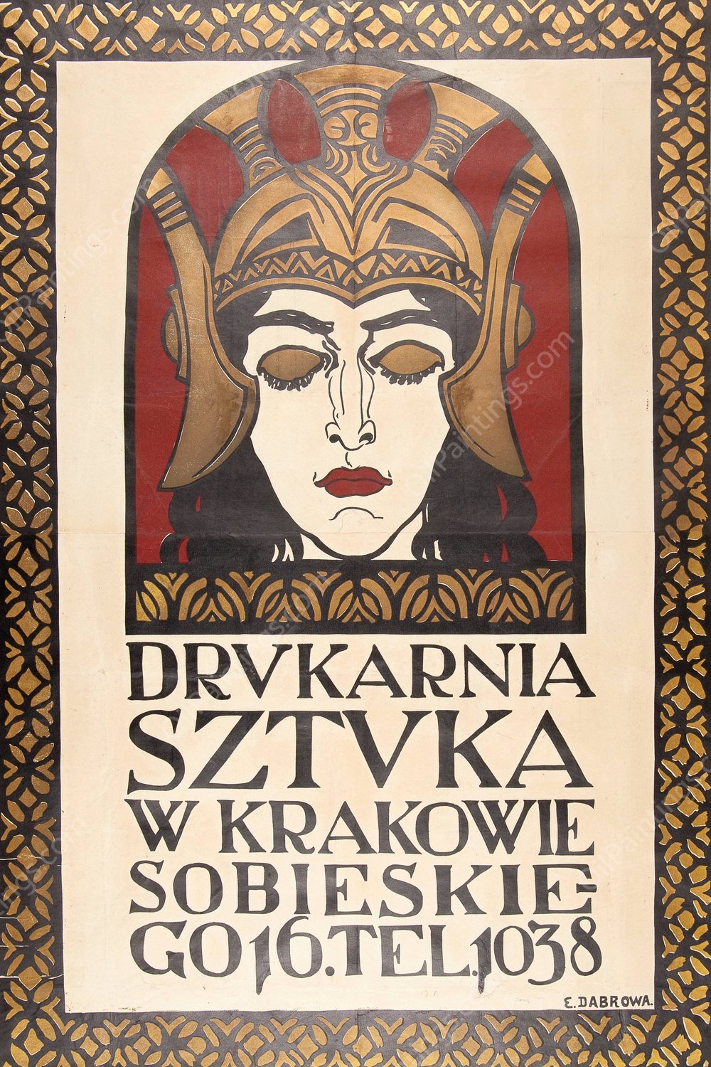 Drukarnia Sztuka w Krakowie  by Eugeniusz Ludwik Dabrowa-Dabrowski - Hand-Painted Oil Painting Reproduction