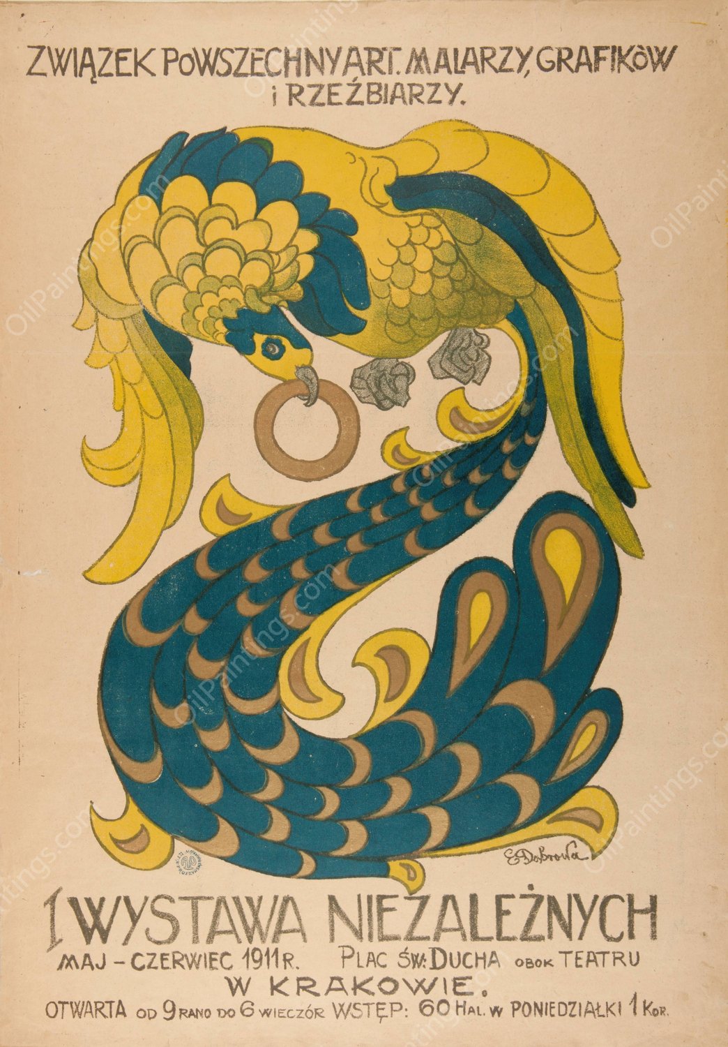 I Wystawa Niezaleznych by Eugeniusz Ludwik Dabrowa-Dabrowski - Hand-Painted Oil Painting Reproduction