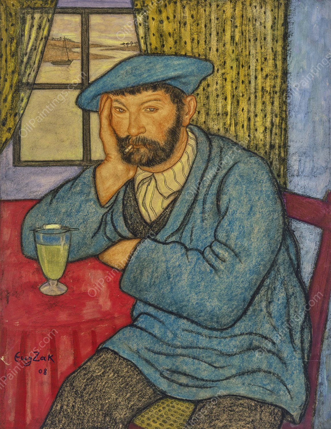 Bearded Man  by Eugeniusz Zak - Hand-Painted Oil Painting Reproduction