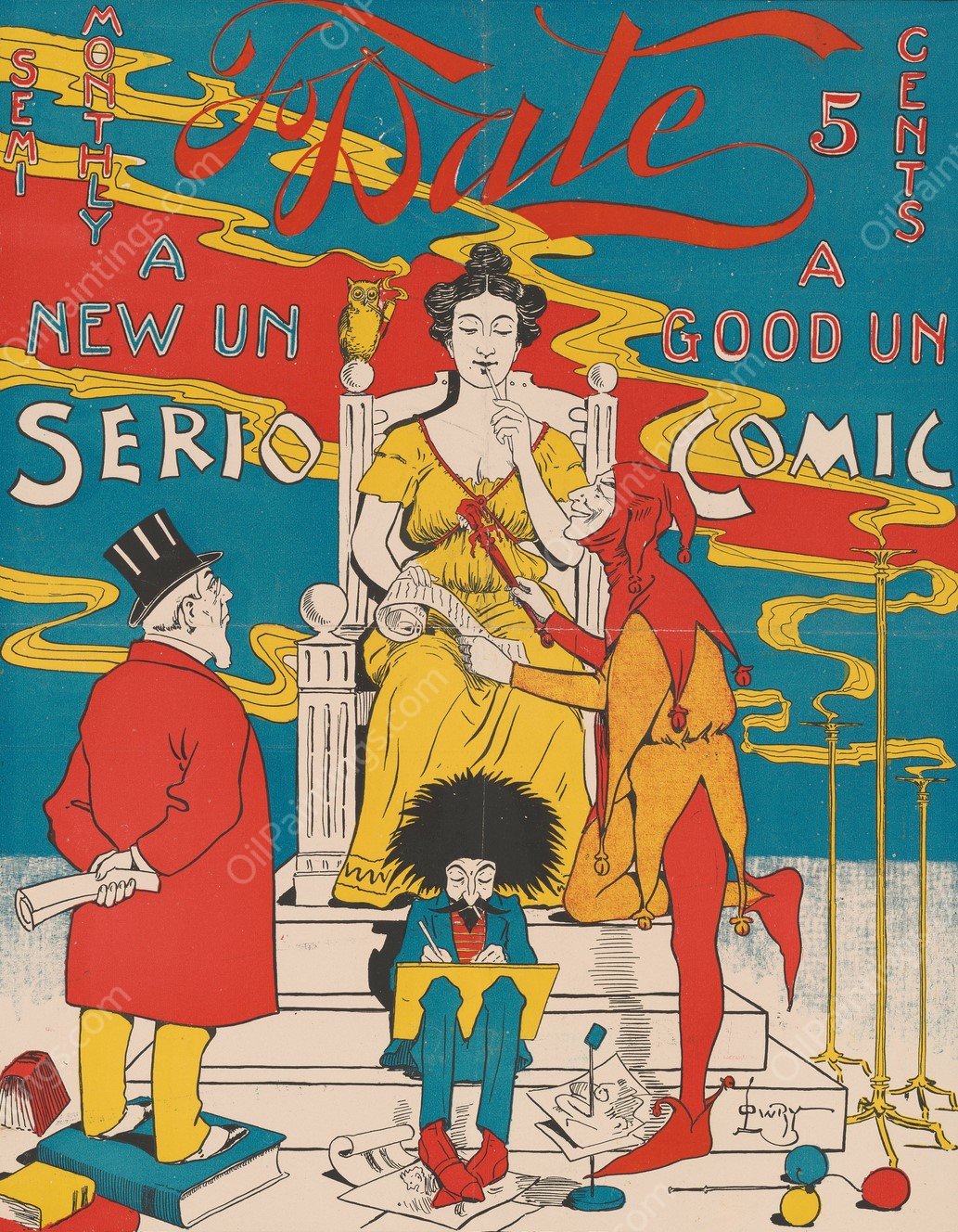 To Date. A new un serio, a good un comic  by Everett E. Lowry - Hand-Painted Oil Painting Reproduction
