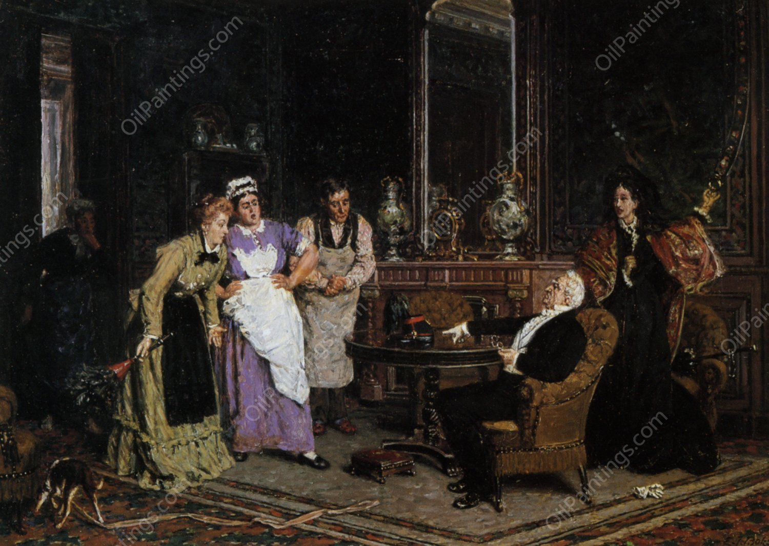 The Reprimand by Evert Jan Boks - Hand-Painted Oil Painting Reproduction