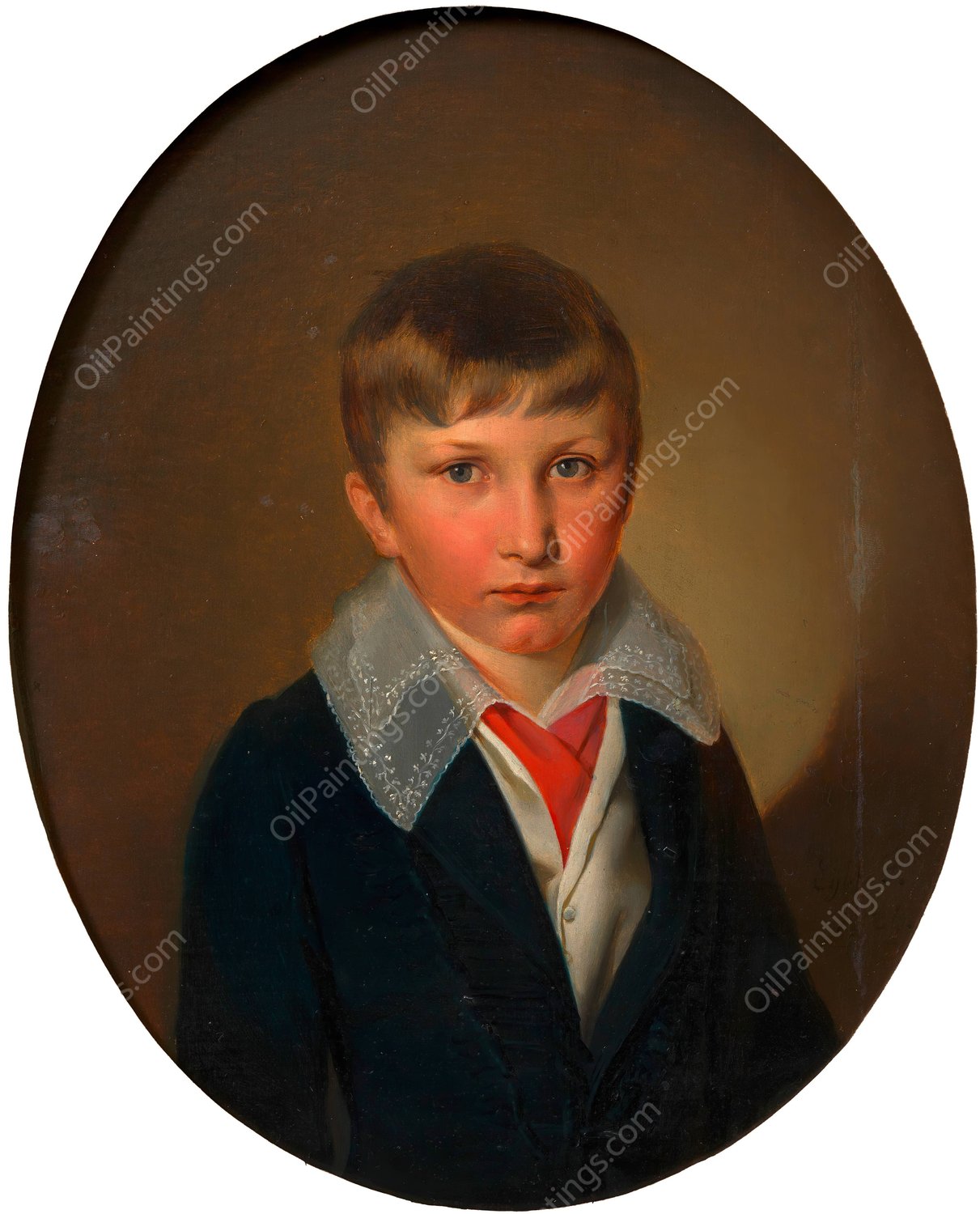 Knabenportrat  by Franz Eybl - Hand-Painted Oil Painting Reproduction