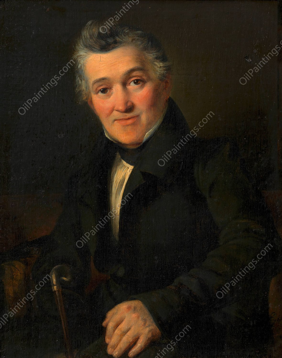 Unbekannter Herr  by Franz Eybl - Hand-Painted Oil Painting Reproduction