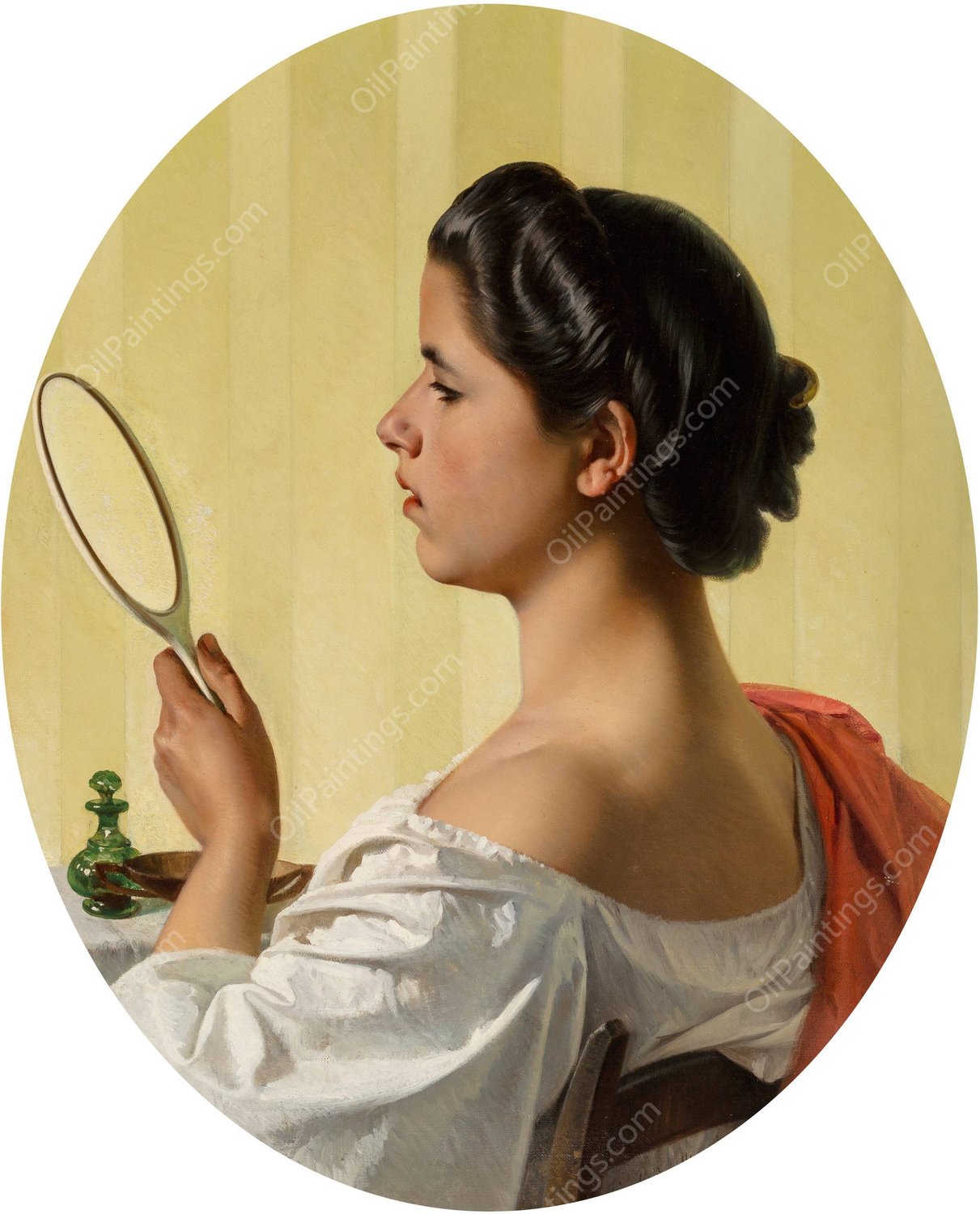 La toilette  by Federico Maldarelli - Hand-Painted Oil Painting Reproduction