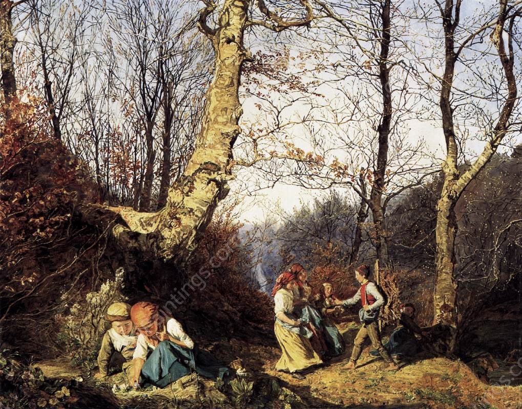 Early Spring in the Wienerwald by Ferdinand Georg Waldmueller - Hand-Painted Oil Painting Reproduction