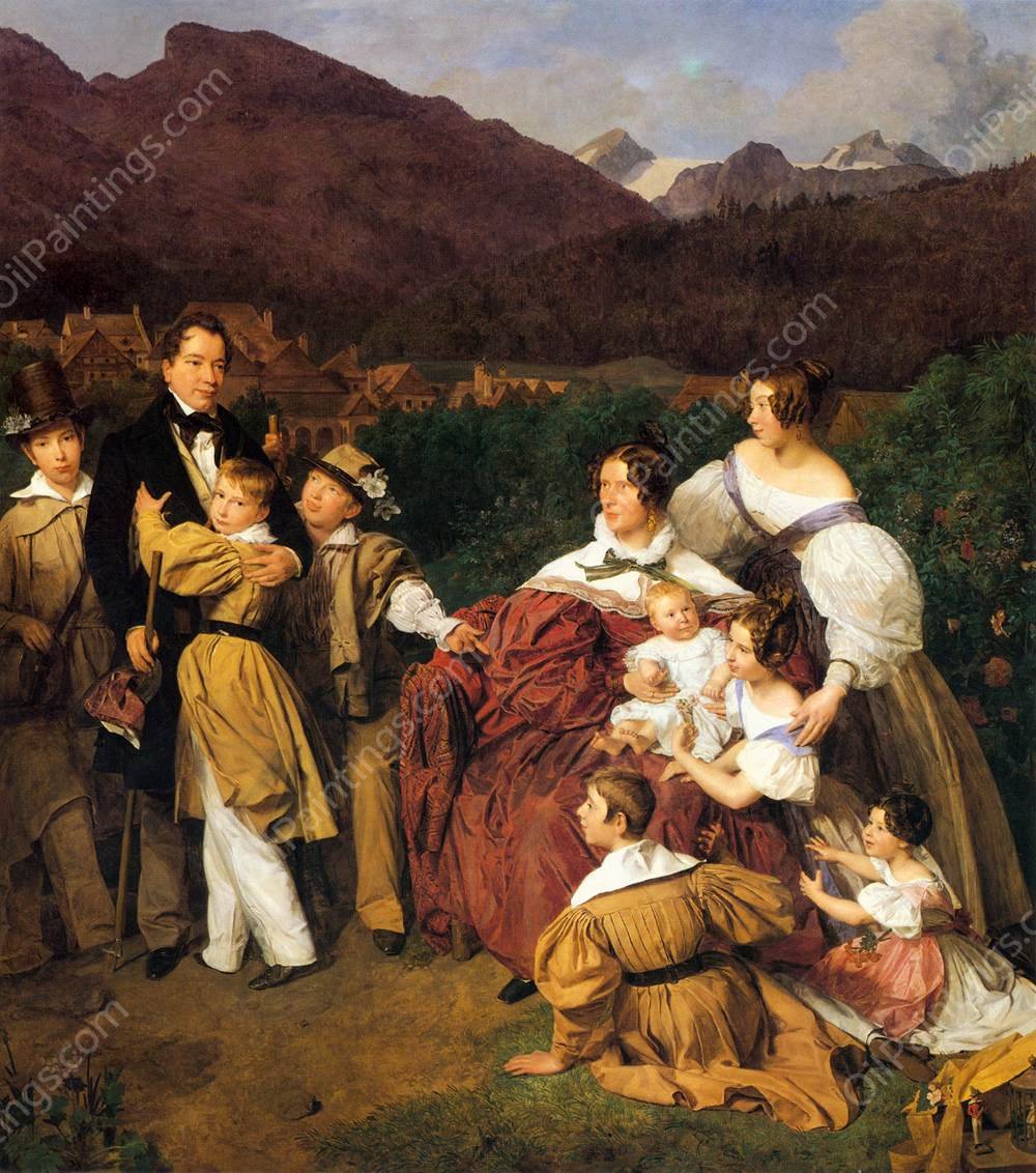 The Eltz Family by Ferdinand Georg Waldmueller - Hand-Painted Oil Painting Reproduction