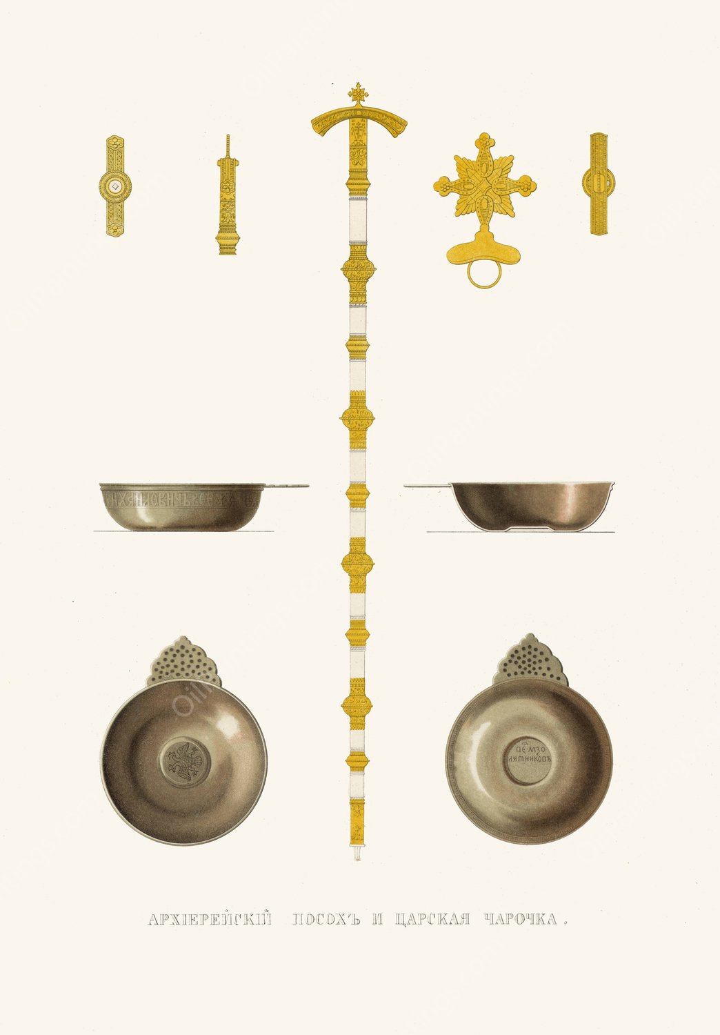 Arkhiereiskii posokh I tsarskaia charochka  by Fedor Grigoryevich Solntsev - Hand-Painted Oil Painting Reproduction