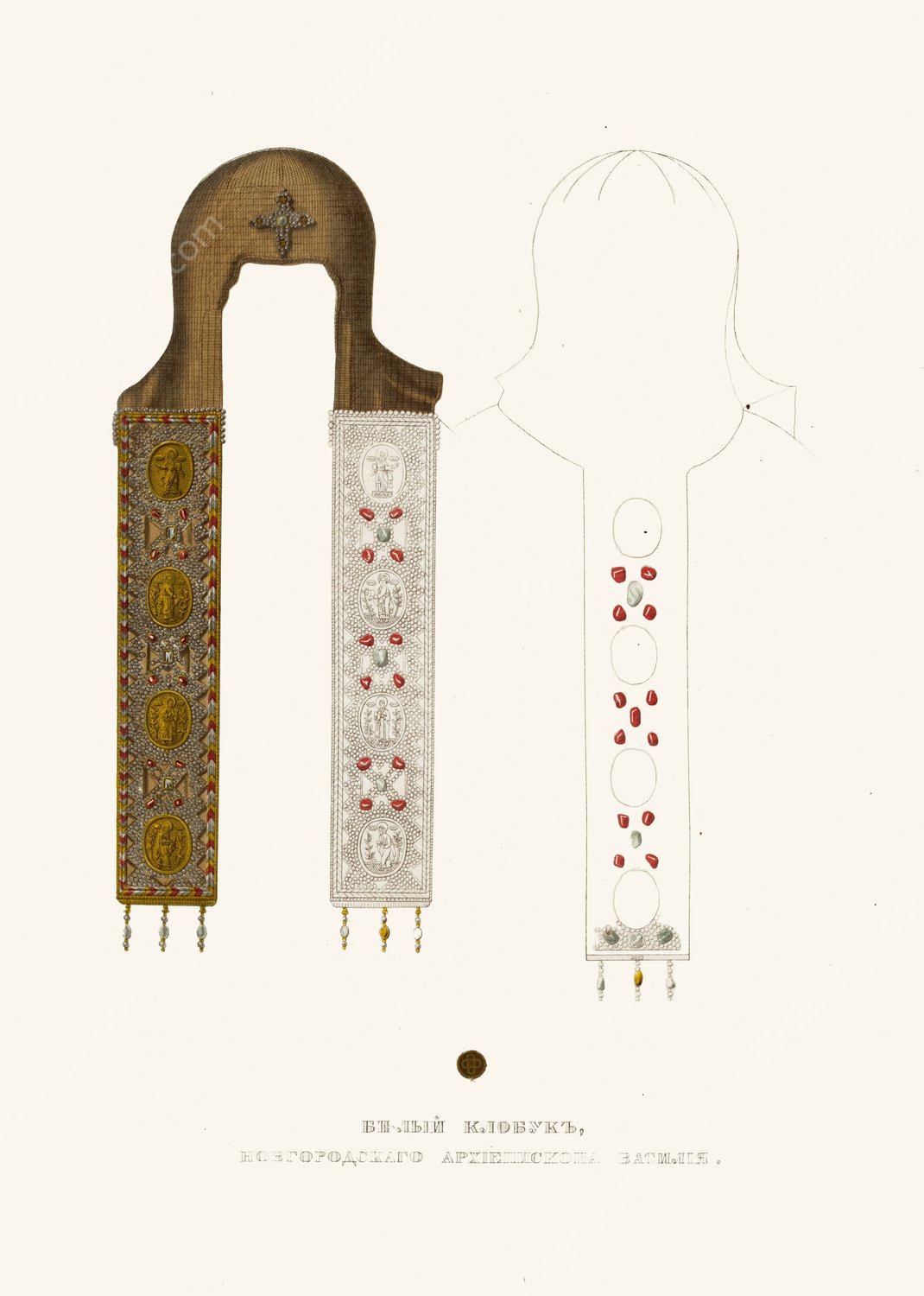 Belyi klobuk Novgorodskago arkhiepiskopa Vasiliia  by Fedor Grigoryevich Solntsev - Hand-Painted Oil Painting Reproduction