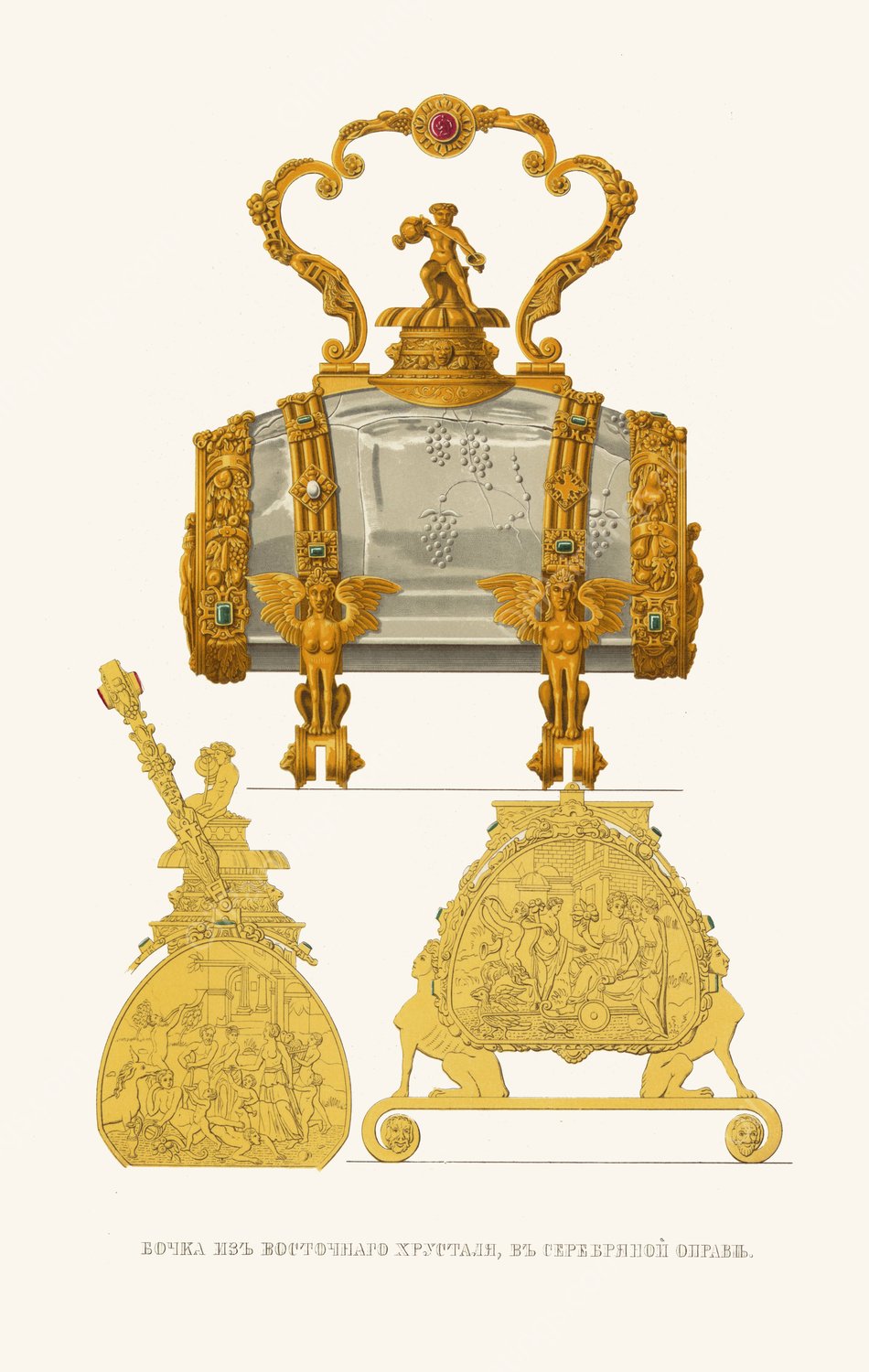 Bochka iz vostochnago khrustalia, v serebrianoi oprave  by Fedor Grigoryevich Solntsev - Hand-Painted Oil Painting Reproduction