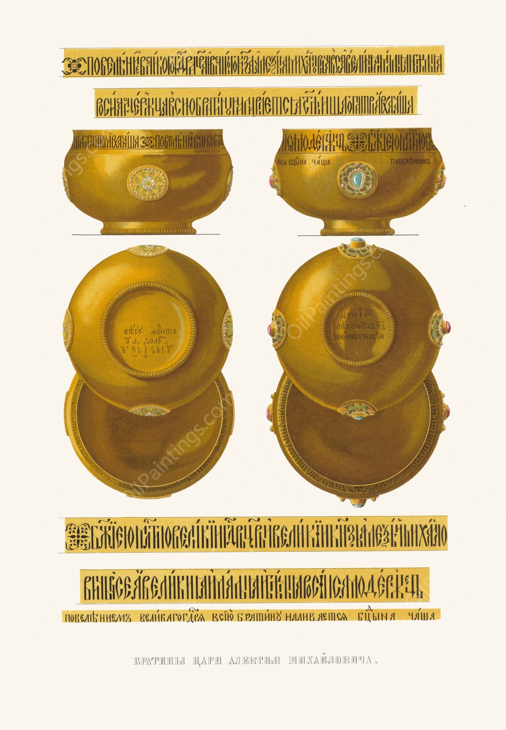 Bratiny tsaria Alekseia Mikhailovicha  by Fedor Grigoryevich Solntsev - Hand-Painted Oil Painting Reproduction