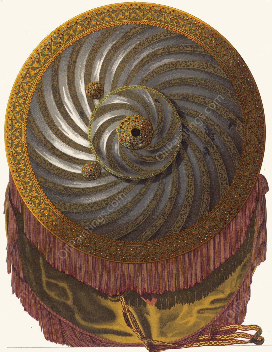 Bulatnyi shchit s zolotoi nasechkoiu  by Fedor Grigoryevich Solntsev - Hand-Painted Oil Painting Reproduction