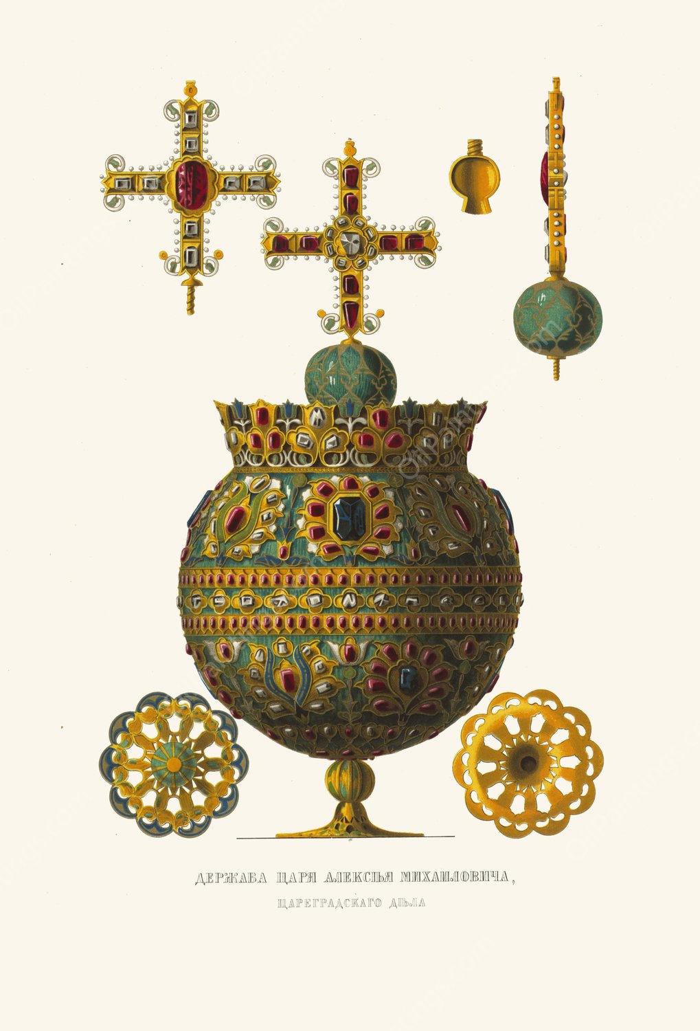 Derzhava tsaria Alekseia Mikailovicha, tsaregradskago dela  by Fedor Grigoryevich Solntsev - Hand-Painted Oil Painting Reproduction