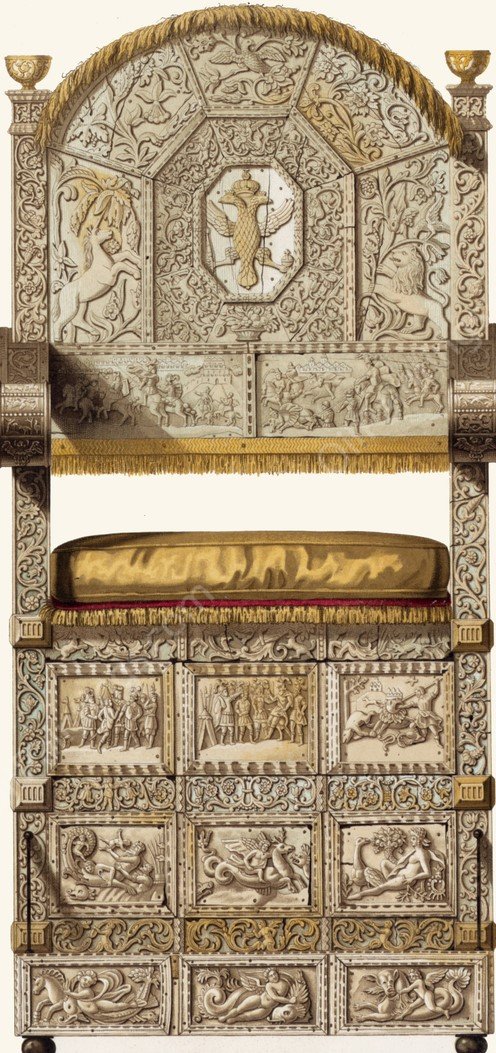 Kresla ili tron slonovoy kosti V.K. Ioanna III.  by Fedor Grigoryevich Solntsev - Hand-Painted Oil Painting Reproduction