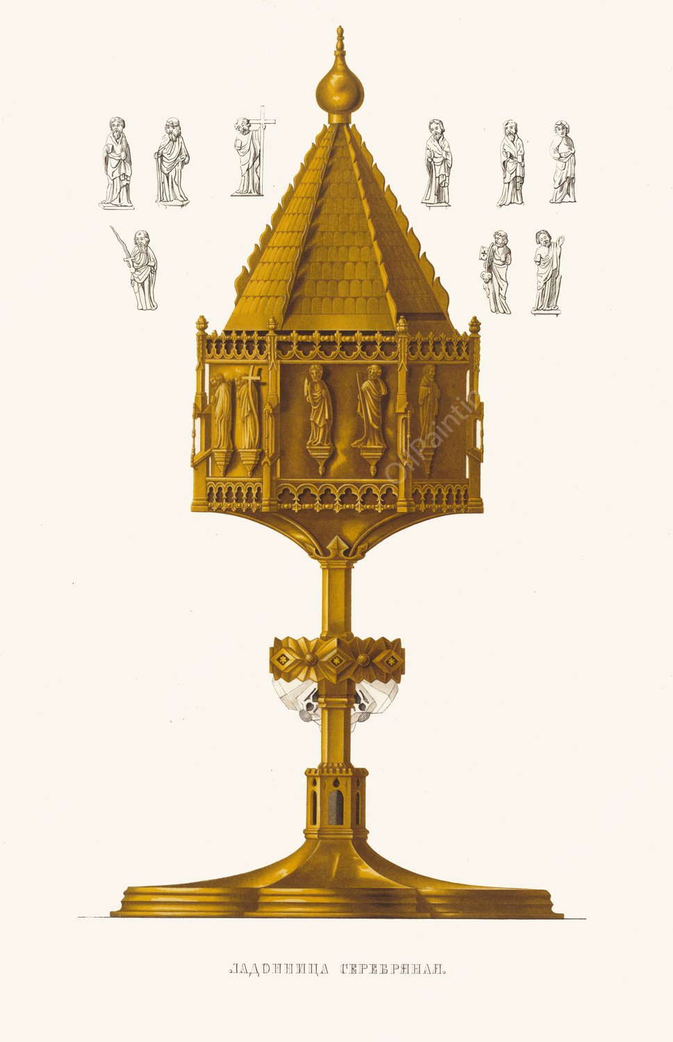 Ladannitsa serebrianaia, v nast. velich  by Fedor Grigoryevich Solntsev - Hand-Painted Oil Painting Reproduction