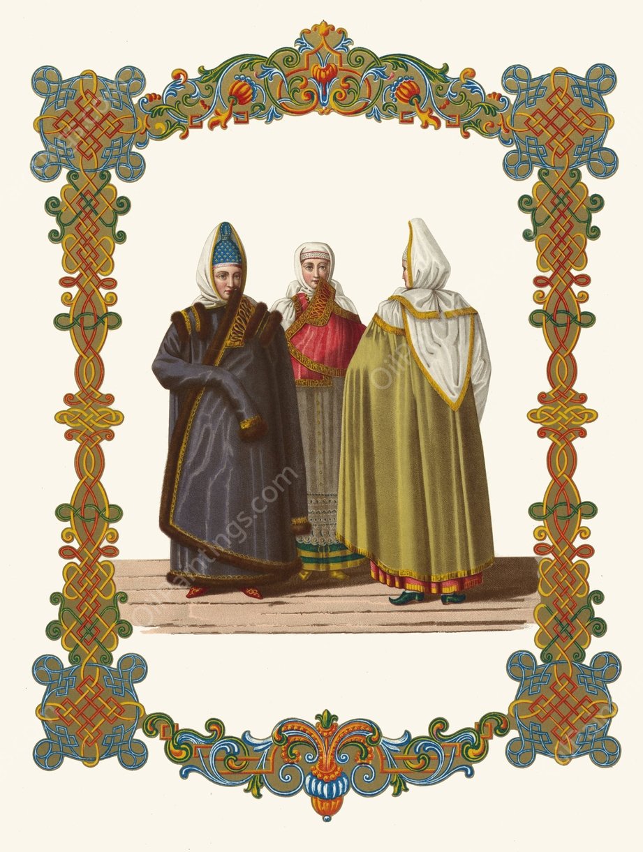 Nariad pozhilykh zhenshchin goroda Torzhka  by Fedor Grigoryevich Solntsev - Hand-Painted Oil Painting Reproduction