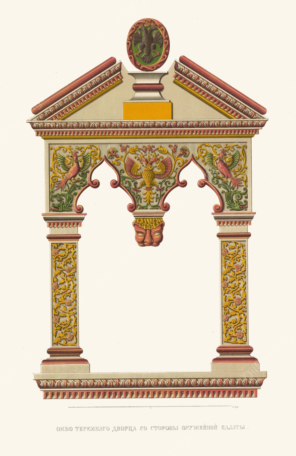 Okno teremnago dvortsa so storony Oruzheinoi palaty II  by Fedor Grigoryevich Solntsev - Hand-Painted Oil Painting Reproduction