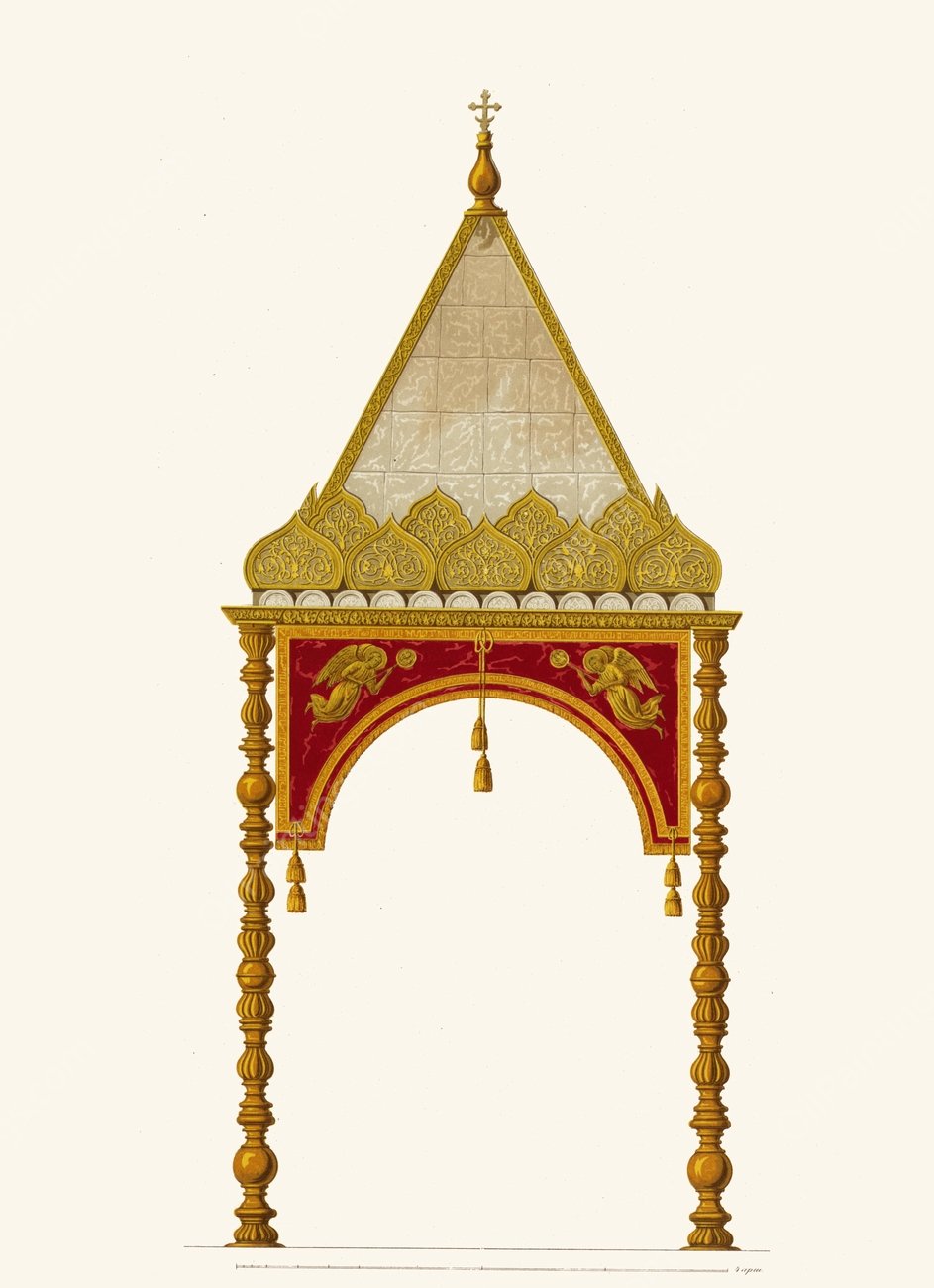 Sen'nad prestolom v Moskovskom Uspenskom sobore  by Fedor Grigoryevich Solntsev - Hand-Painted Oil Painting Reproduction