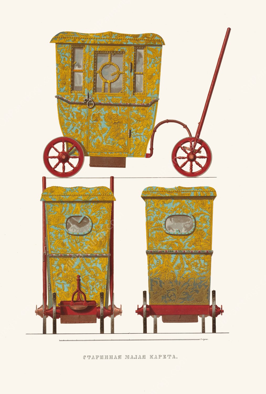 Starinnaia malaia kareta  by Fedor Grigoryevich Solntsev - Hand-Painted Oil Painting Reproduction