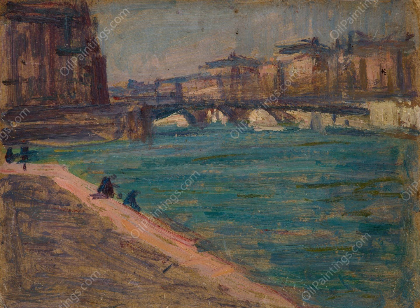 Bridge over the Seine  by Feliks Wygrzywalski - Hand-Painted Oil Painting Reproduction