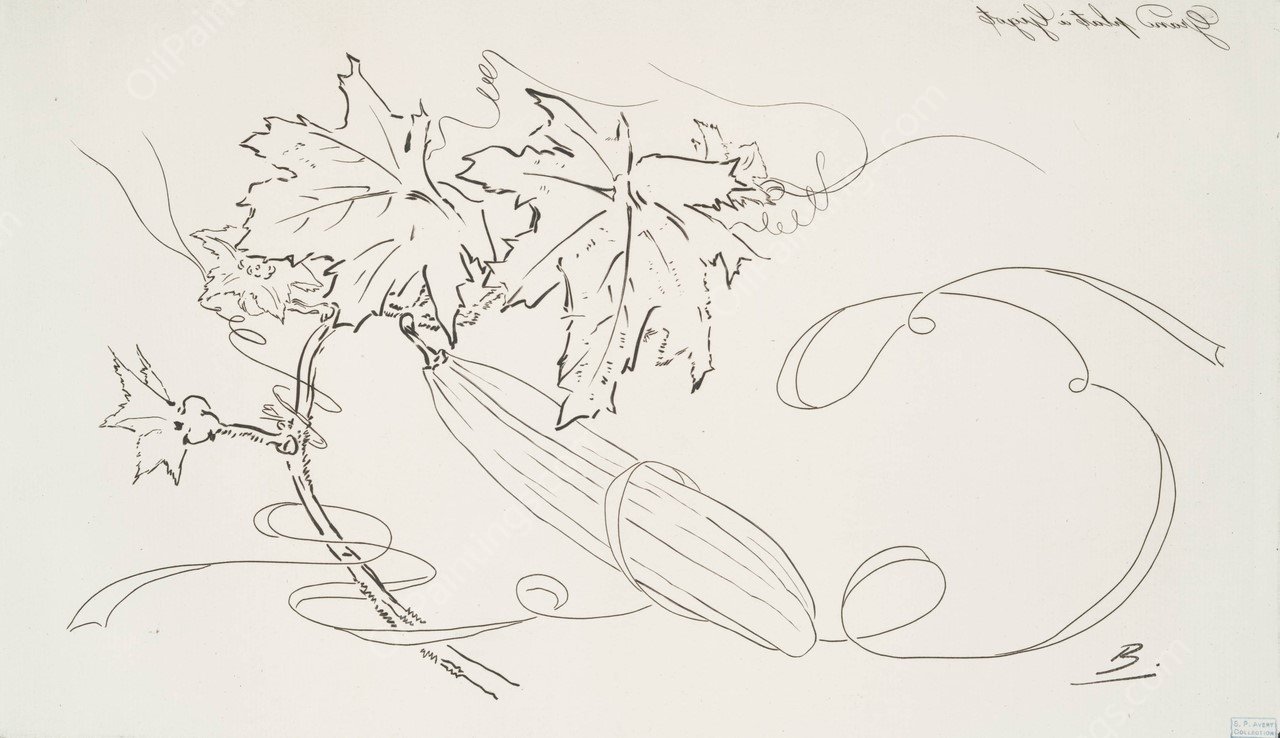 Grand plat a gigot (concombre) by Felix Bracquemond - Hand-Painted Oil Painting Reproduction