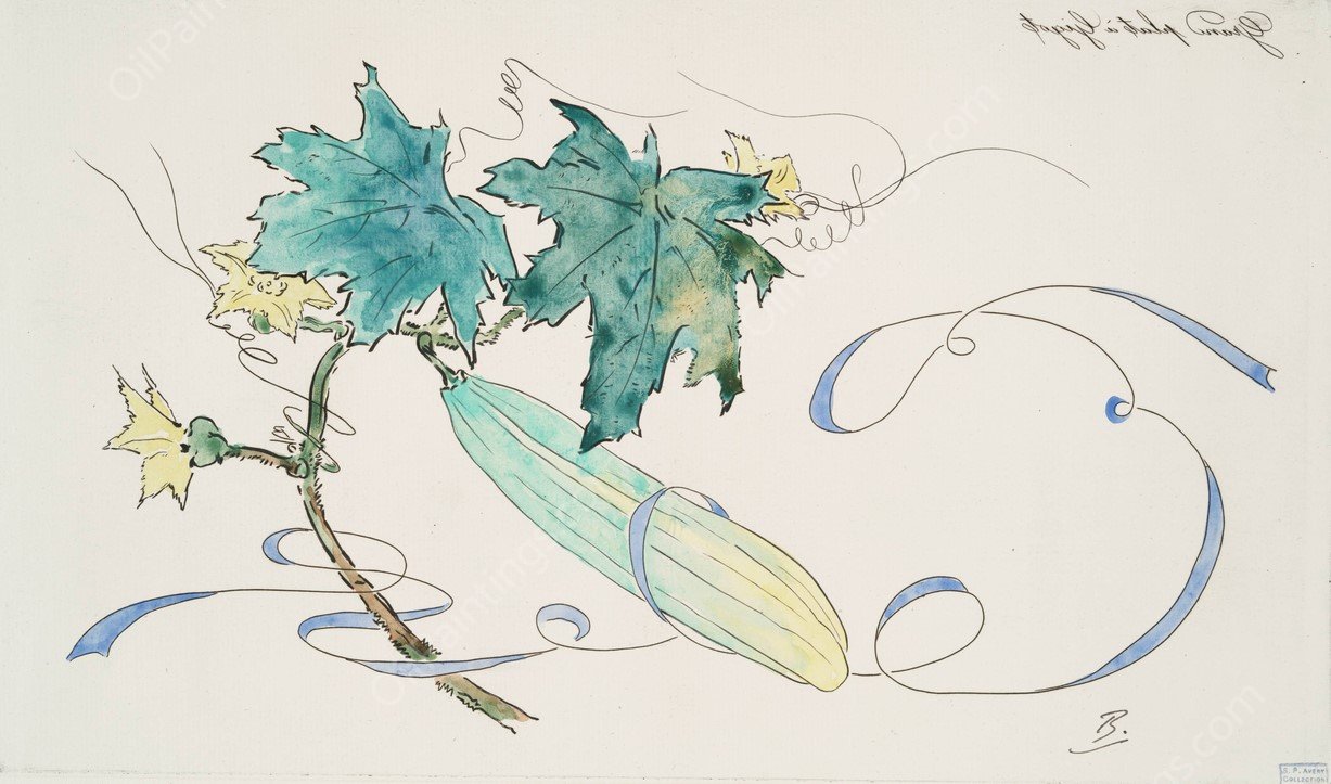 Grand plat a gigot (concombre)  by Felix Bracquemond - Hand-Painted Oil Painting Reproduction