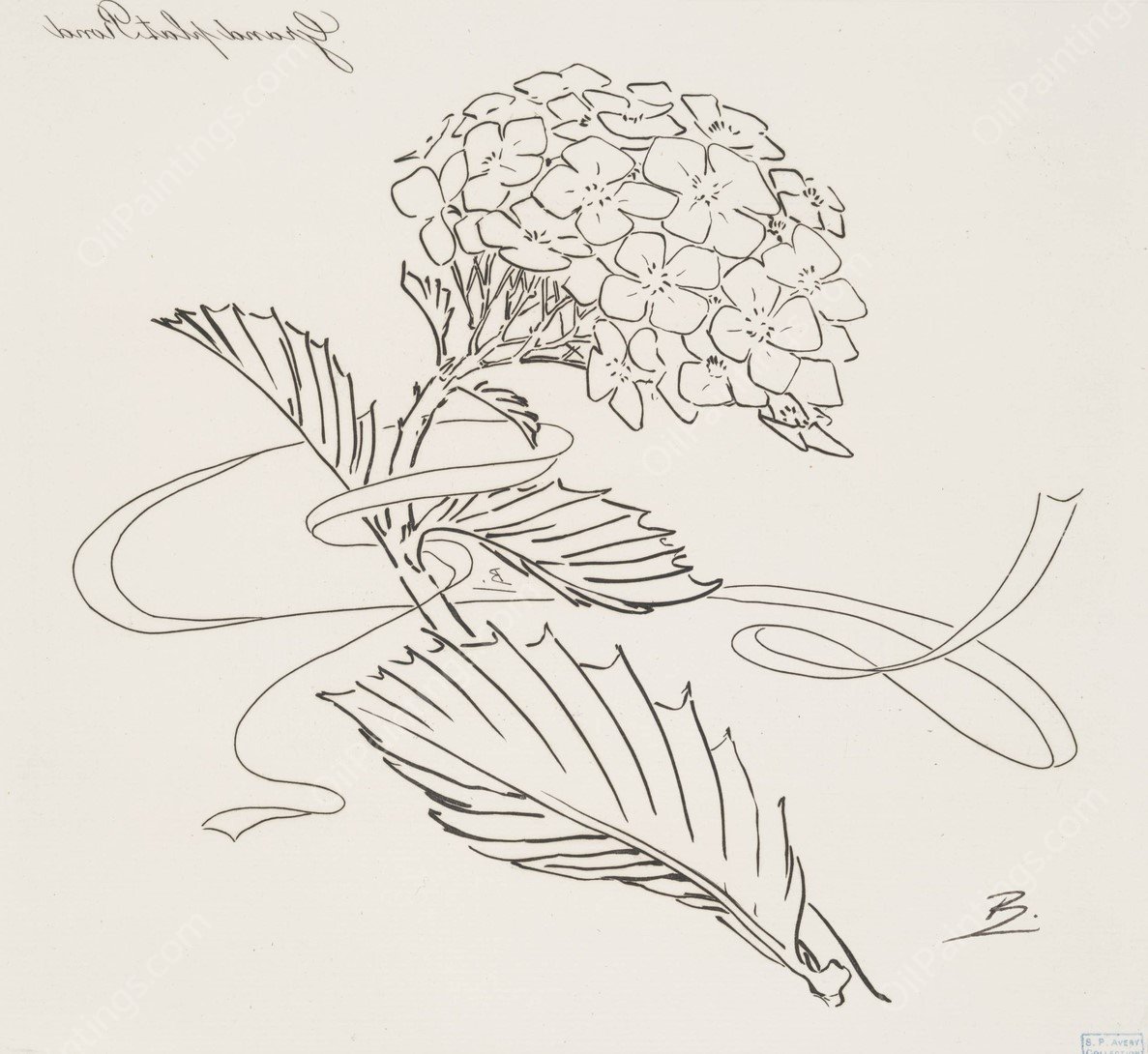 Grand plat rond (hortensia) by Felix Bracquemond - Hand-Painted Oil Painting Reproduction