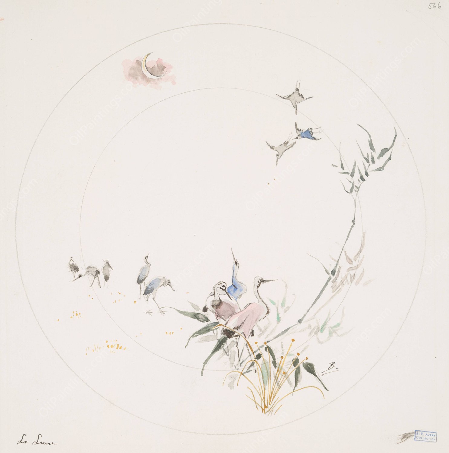 La lune by Felix Bracquemond - Hand-Painted Oil Painting Reproduction